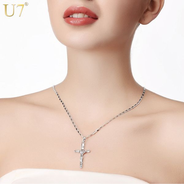 

jesus cross goddess necklace &pendant women christmas gifts wholesale trendy silver color catholic christian jewelry p366 christmas gift