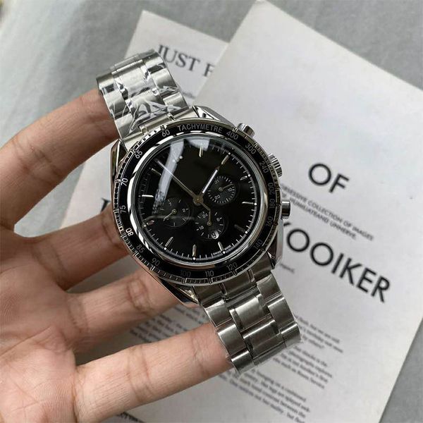 

luxury mens automatic black dial moon watch mens professional designer watches no chronograph mechanical automatic wristwatches, Slivery;brown