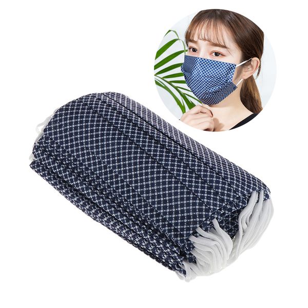 

50x disposable face mask outdoor safety protective non woven deep blue