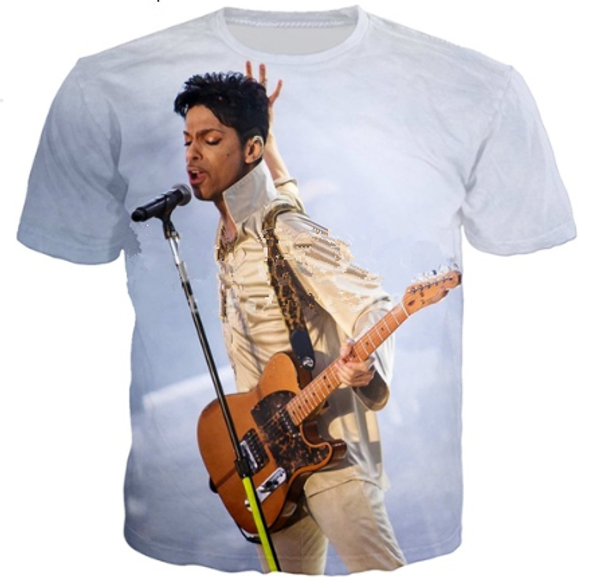 

fashion pop singer prince rogers nelson t-shirt 3d printed women/men summer funny short sleeve t-shirt casual k729, White;black