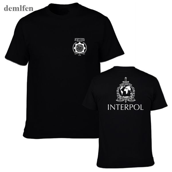 

new interpol logo t-shirt international print t shirt summer men's short sleeve o-neck shirts male cool tees, White;black