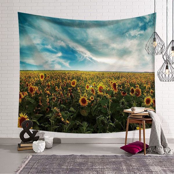 Sunflowers Printed Tapestry Wall Hanging Décor Naturel Tapisserie Art Home Decor