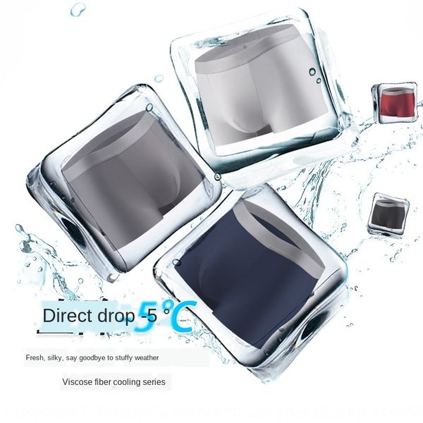 

cafee koaia2020 shorts and new traceless ice silk underwear men's boxer underwear head solid color boxer shorts, Black;white