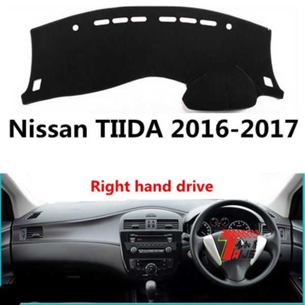 

taijs right hand drive car dashboard cover for tiida 2016-2017 polyster fibre anti cracking car dashboard mat for tiida