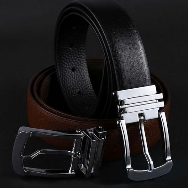 

men fashion belts men man belt brand leather stripes square buckle trending style ceinture homme, Black;brown