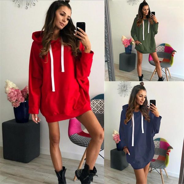 

solid color autumn casual oversize long sleeved hooded pullover sweatshirts womens fashion hoodies women designer hoodie, Black