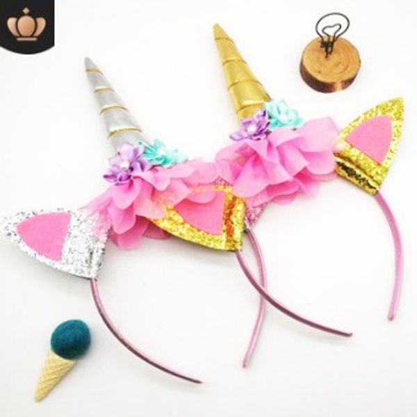 

60pcs/lot diy simple multi fabrics headbands cartoon unicorn halloween holiday party hair band styling tools accessories ha613, Brown