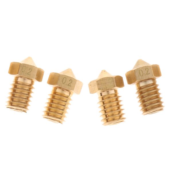 

4 pack 0.2mm 3d printer replace brass 1.75mm filaments extruder nozzle print head