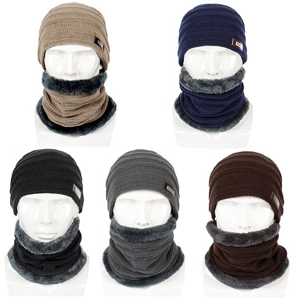 

warm oversize beanie skull baggy cap winter slouchy knit hat& neck warmer slouchy skull cap & fleece lined neckerchief, Blue;gray
