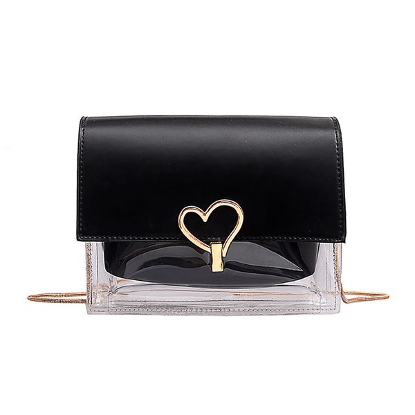 

transparent women bag personality shoulder bags 2019 fashion chain pu leather handbags crossbody bags for women sac main femme