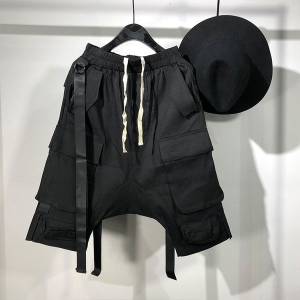 

оуэн seak мужчина повседневного короткого гарем gothic high street hip hop мужчины крест sweatpants лето streetwear pant men сыпучие черный, White;black