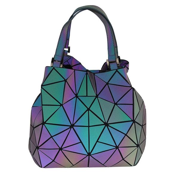 

new luminous мешок женщины геометрический складная plain вскользь tote ватных мешков плеча голограмма большой емкости бесплатная доставка 41