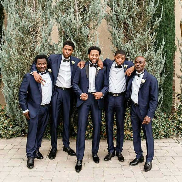 

tailored men suits for wedding bridegroom blazer navy blue groom wedding tuxedo 2piece coat trousers slim fit terno masculino costume homme, Black;gray