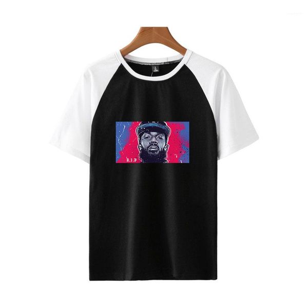 

lil peep rapper tshirts american nipsey hussle summer tees colors patchwork, White;black