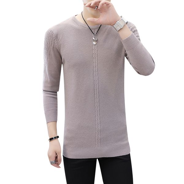 

sweaters men new fashion velvet thicken stripe casual o-neck slim cotton knit quality mens sweaters pullovers, White;black
