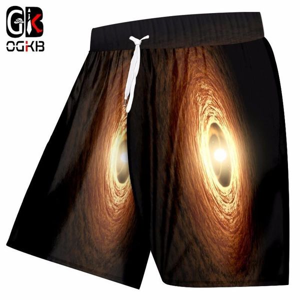 

ogkb лето ствол шорты мужская мода печати галактика пространство 3d пляж доска шорты человек хип-хоп высокой талией полиэстер боксеры брюки, White;black