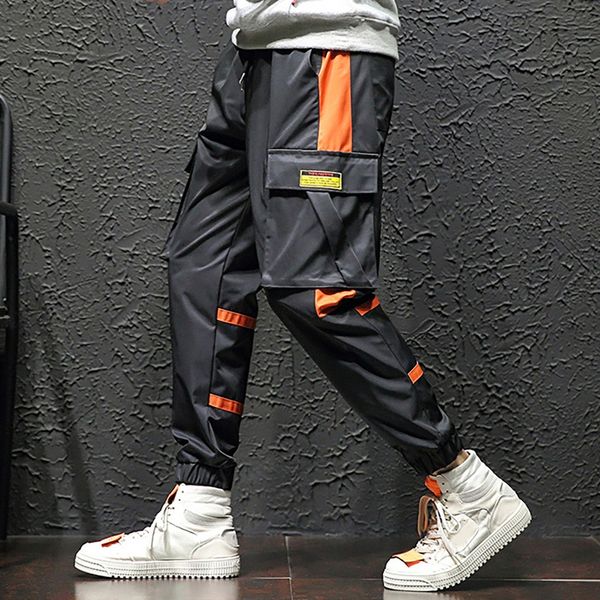 

men black joggers pants summer 2019 mens big pockets ankel cargo pants male spring streetwear overalls hip hop sweatpants x8