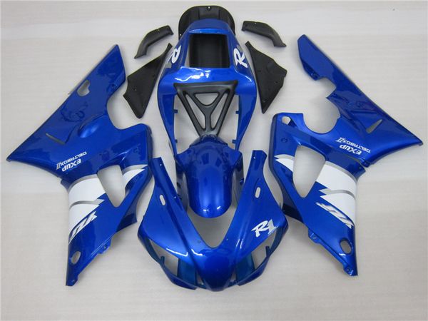 

новые комплекты abs fairing fit для yamaha yzf-r1 98 99 yzf1000 1998 1999 r1 обтекателей набор пользовательских синий белый