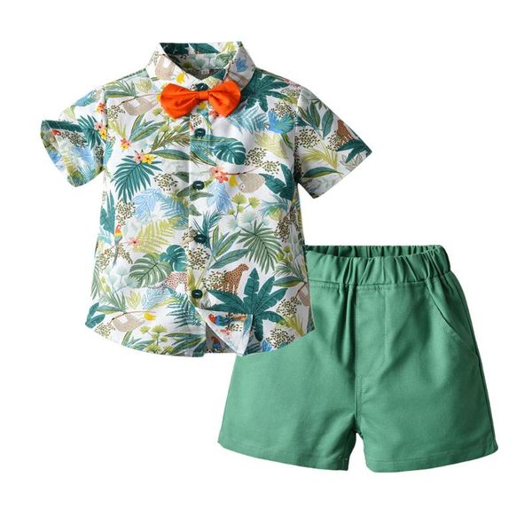 

flower clothes for 1-6 years baby boys suit set summer wedding party short children costume infant boy clothing birthday gift, White