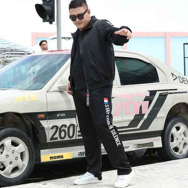 

9xl tracksuit set мужчины осень весна sportwear мужчины куртка + штаны 2 бюстье пот костюм толстовки plus size 2019 new, Gray