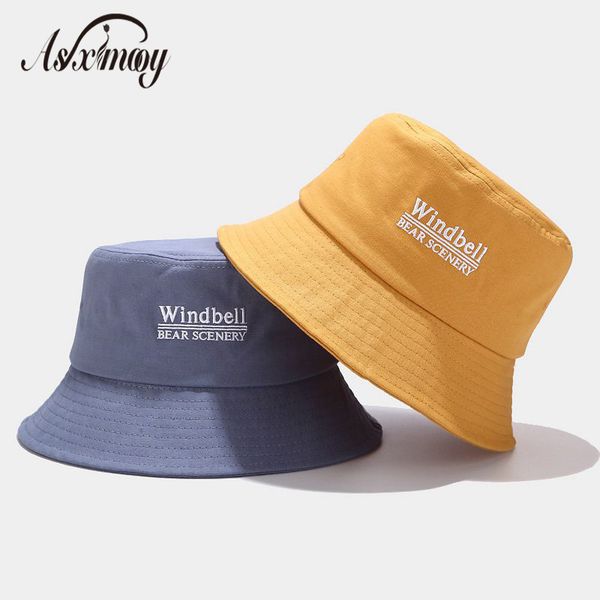 

wholesale bucket hat women men hip hop fisherman caps bob femme letter plain students couples cotton sun hat basin chapeau 2020