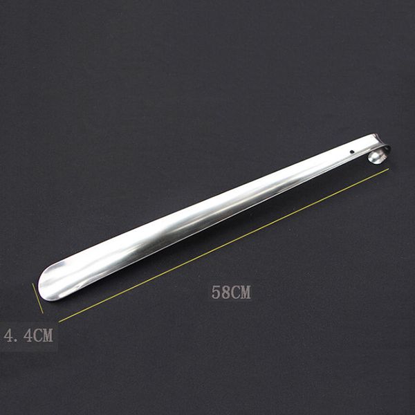 

1pcs durable handle shoes horn 16/30/45/52/58cm professional stainless steel silver shoe horn, White;pink
