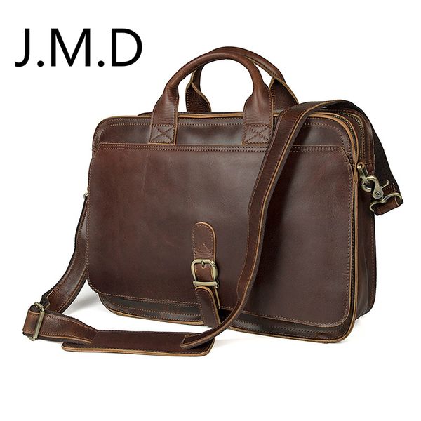 

j.m.d 100% men's fashion leather bag crazy horse leather cross body briefcase sling bag shoulder messenger 6020