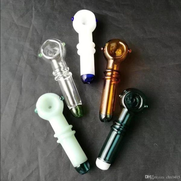Novo pote de fumaça de cor de duas rodadas, Bongs de vidro por atacado, hookah de vidro, acessórios para tubos