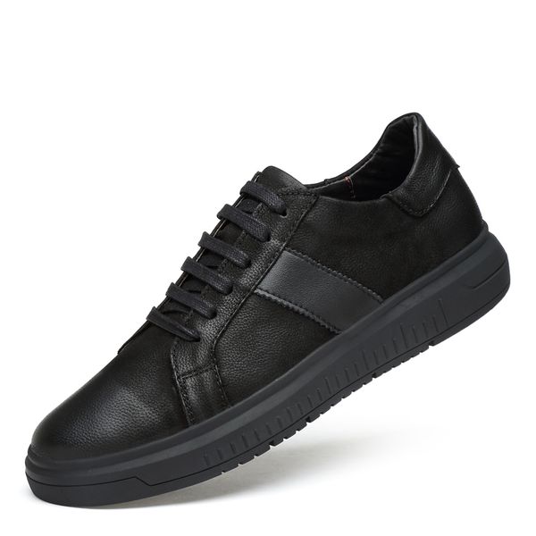 

sneakers men casual shoes genuine leather brogue shoes mens designer solid classic fashion male lace up flats black 36-46