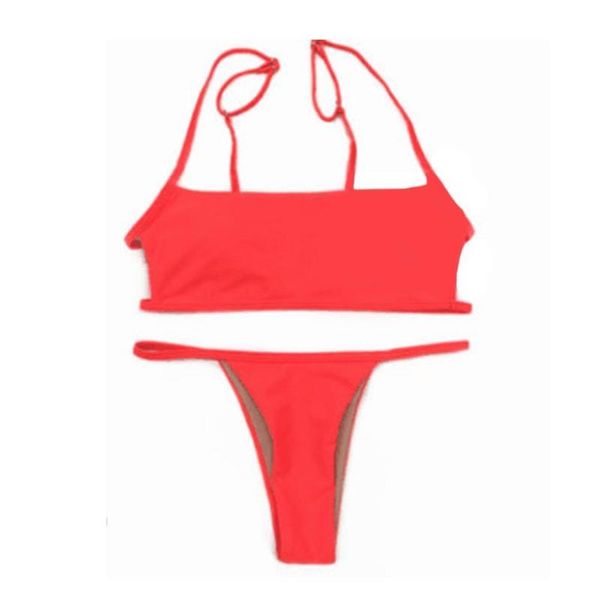 

2020 bikini suit lace-up bra low waist underpants swimsuit set women beach summer 2 piece set o0y4
