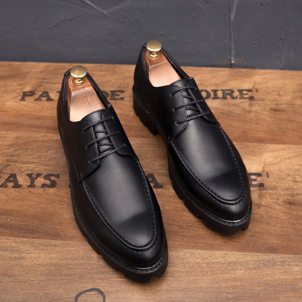 

men's shoes 2019 autumn and winter leather classic brand comfortable formal casual outdoor loafers large size 48, Black