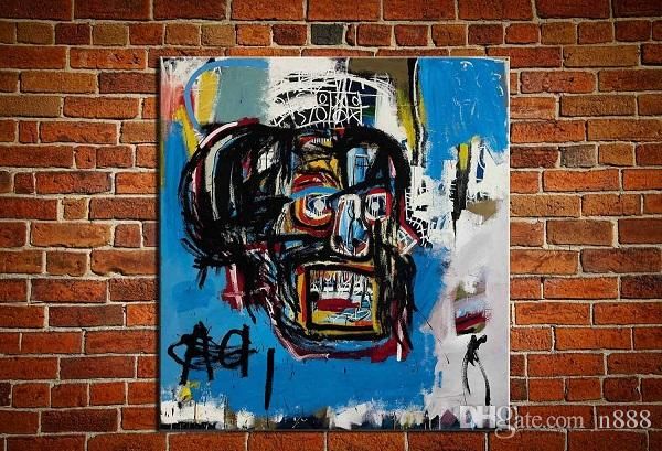 

jean michel basquiat handpainted & hd printed abstract art oil painting,home decor wall art on canvas multi sizes g56