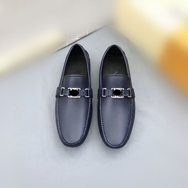 

19ss italian leather man loafers designer slip on driving shoes men luxury brands soft loafers large size 38~45, Black