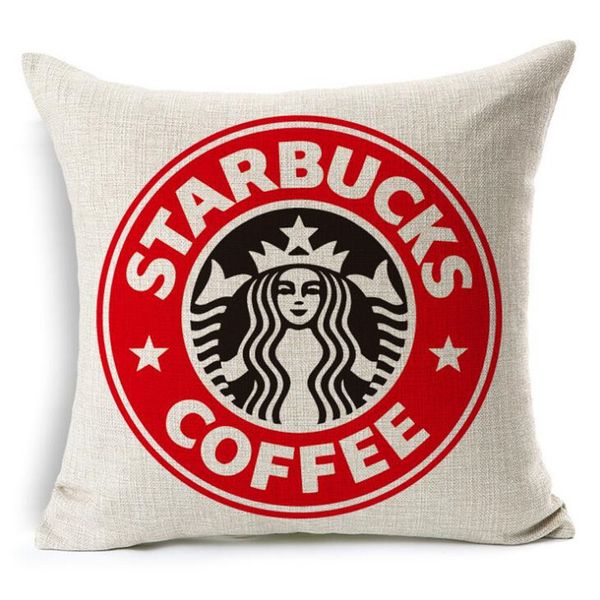 

starbucks printed pillow cases cushion cover pillowcase home sofa throw pillow case textiles beddng sets christmas gift