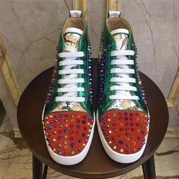 

new european and american designer fashion brand online red men's high-end couple shoes with high-end red background 36-45, Black