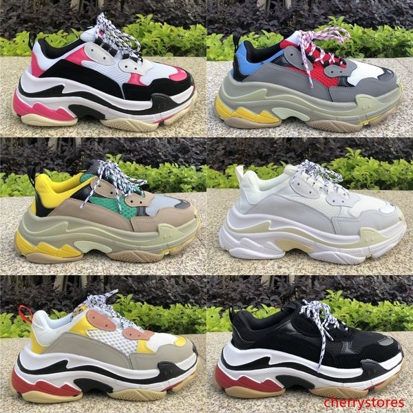 

luxury multi triple s gym red blue men women designer platform shoes black white red comfortable lace-up casual sneaker schuhe