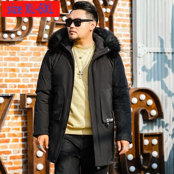 

new arrival fashion extra large men winter padded jacket short style loose coat hooded thick plsu size  2xl 3xl 4xl 5xl 6xl, Black