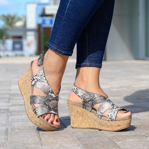 

wenyujh shoes women sandals fashion leopard female beach shoes wedges heels heel comfortable platform plus size, Black