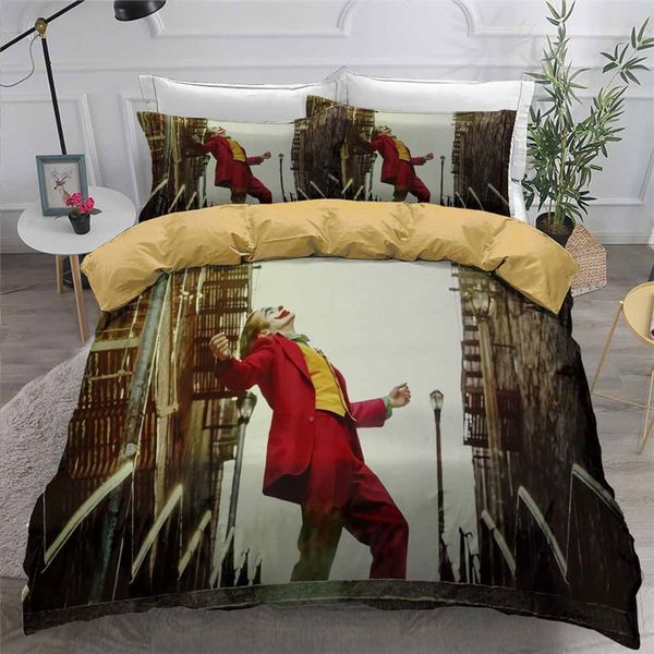 

helengili 3d bedding set clown joker print duvet cover set bedcloth with pillowcase bed home textiles #jo15