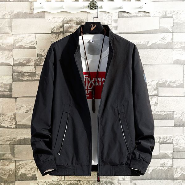 

fashion men's jacket coat bomber jackets male solid color spring autumn casual coat men big size 4xl oversize windbreaker 2920, Black;brown