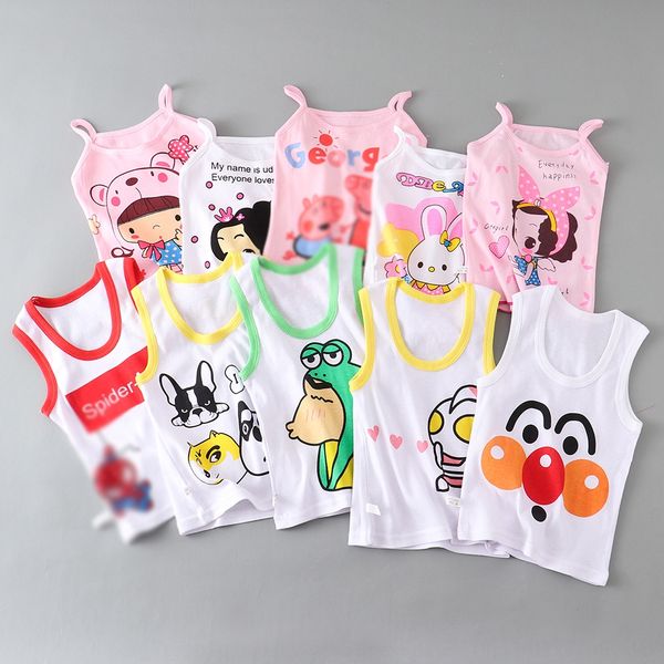

pure cotton boy girl cartoon small camisole base thin baby pure cotton vest boy girl cartoon small camisole baby base thin vest, Blue