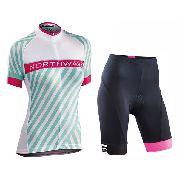 

nw 2020 new pro women short sleeve summer cycling jersey clothing breathable cycling clothes warm bib shorts set mtb northwave, Black;blue