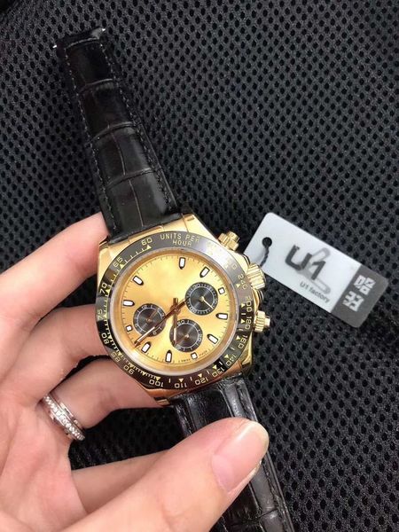 

мужской наручные часы u1 завод автоматическая механическая 40мм циферблат кожаный ремешок сапфировое стекло высокого качества мужские часы, Slivery;brown