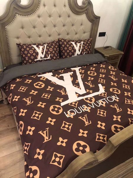 

branded letter warm soft cotton bedding sets designer household bedroom 100% cotton bedding sheet pillowcase cover