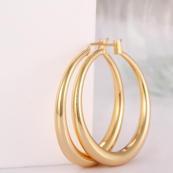 

fashion popular gold rose gold color round earrings for women large circle hoop earrings girl's gift, Golden;silver