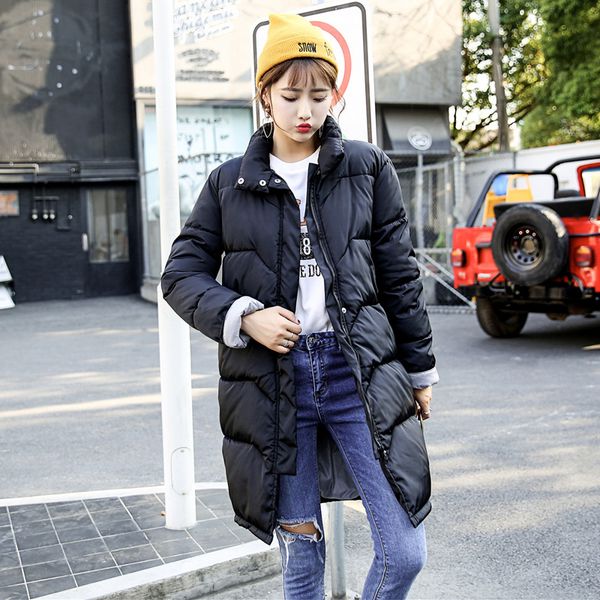 

off season korean-style loose cotton coat women's winter coat cotton-padded jacket students down cotton-padded clothes wome, Blue;black