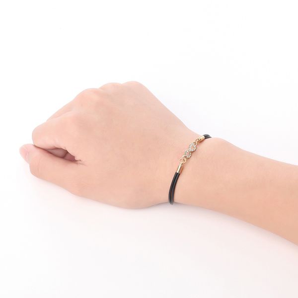 

alloy diamond digital 8 bracelet pu organization bracelet, Golden;silver