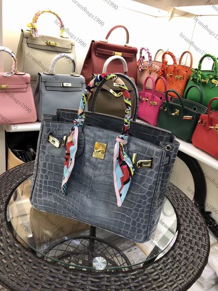 

30cm lock handbag bags cowhide totes shoulder leather lady 2019 wholesale genuine alligator bags women fashion fashion with cmbtn, Red;black