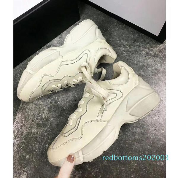 

designer luxury shoes rhyton vintage trainers retro do old sneakers mens and womens casual shoes outdoors training r03, Black