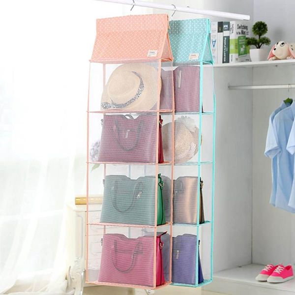 

storage boxes & bins wall door hanging bag for handbag clothes wardrobe closet organizer folding shelf home